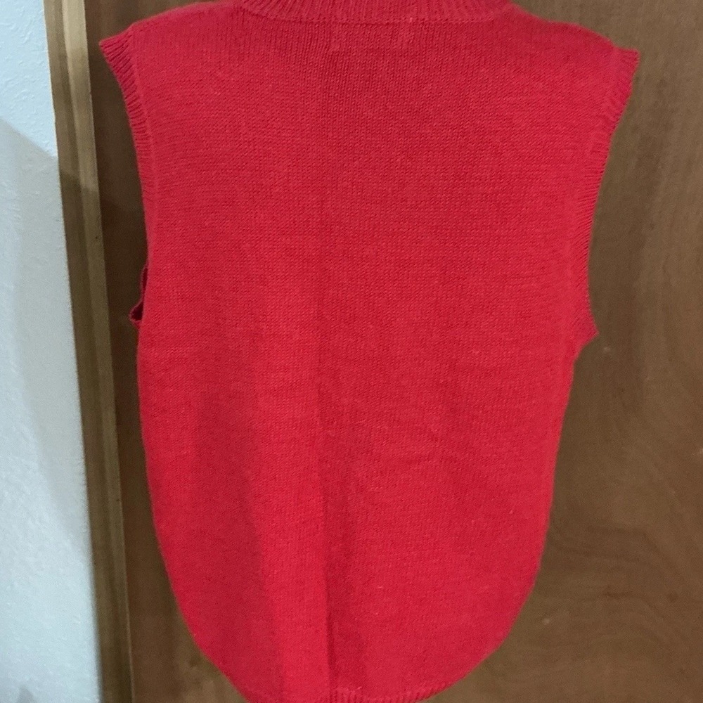 Alfred Dunner Scottie Dogs Red Knit Vest Sz. Small Vintage90s Cottagecore Preppy - Picture 7 of 13